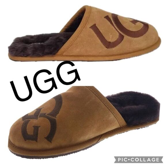 (K1) UGG Men's Scuff Logo Il Slippers, Size 11 - Picture 1 of 11